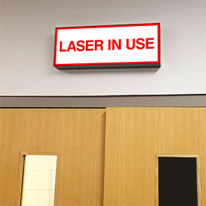 Laser In Use sign image