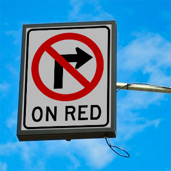 No Right Turn On Red Sign image